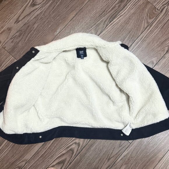 Gap Kids Navy Blue Corduroy Jacket with White Sherpa Collar – Size XL – NWT - Picture 9 of 9